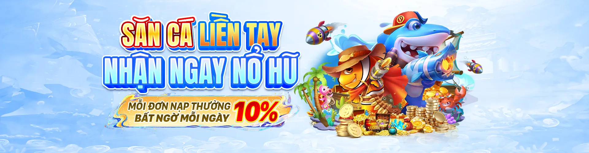 Cảnh game bắn cá sống động với nhiều loại cá và hiệu ứng súng tại 32win32 đăng nhập